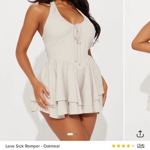 Lovesick Cream Halter Romper
